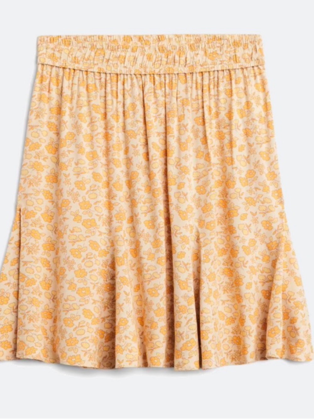 Elastic-Waist Floral Circle Skirt in Peach